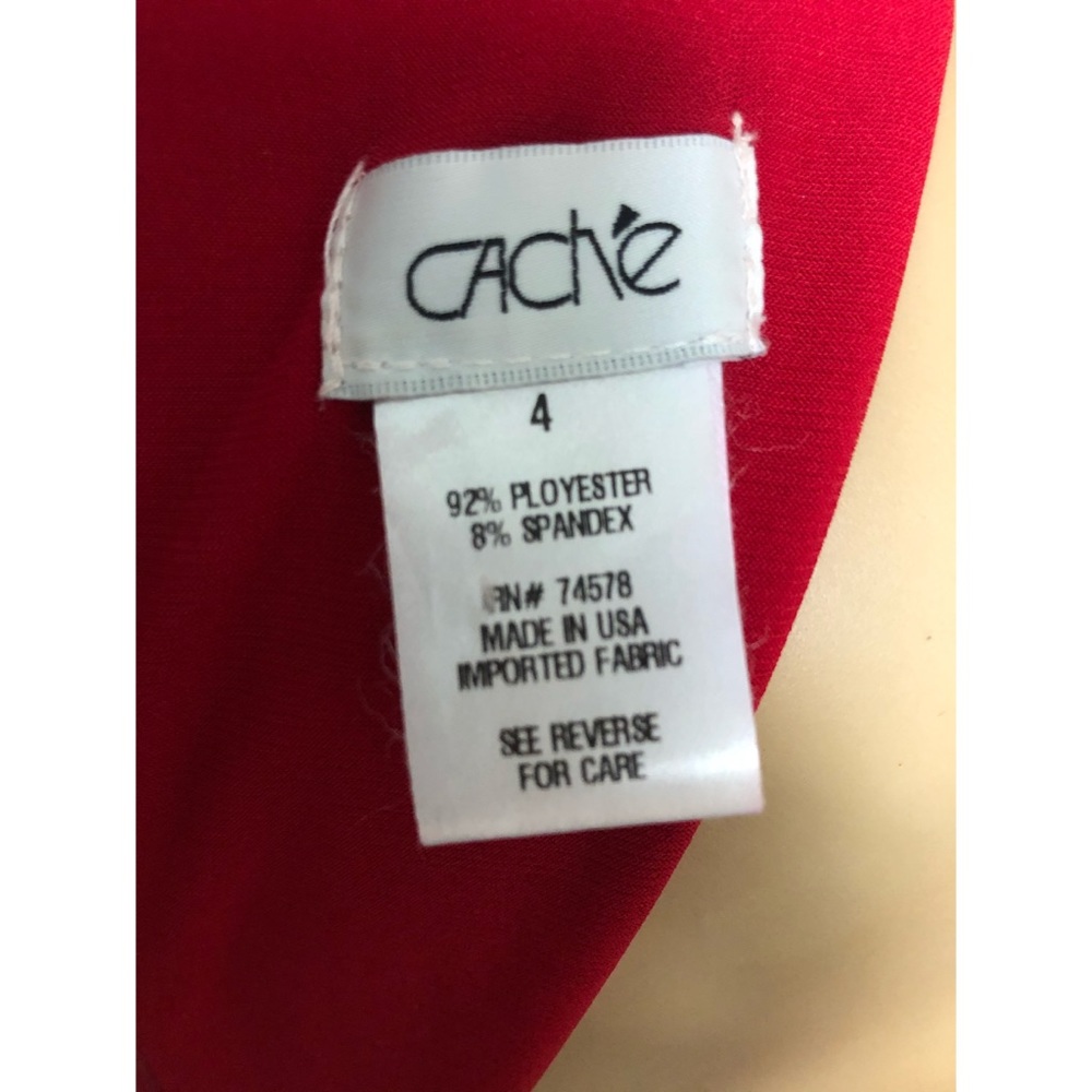 Cache Red Midi Dress Size 4 - image 7
